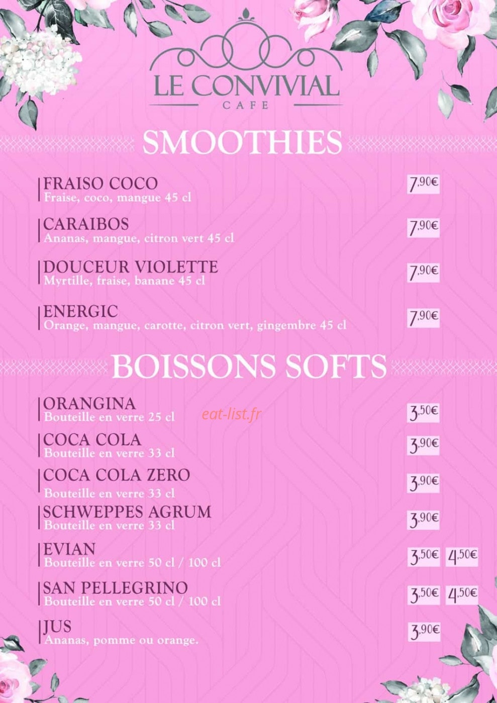 Le Convivial Café — carte page 7