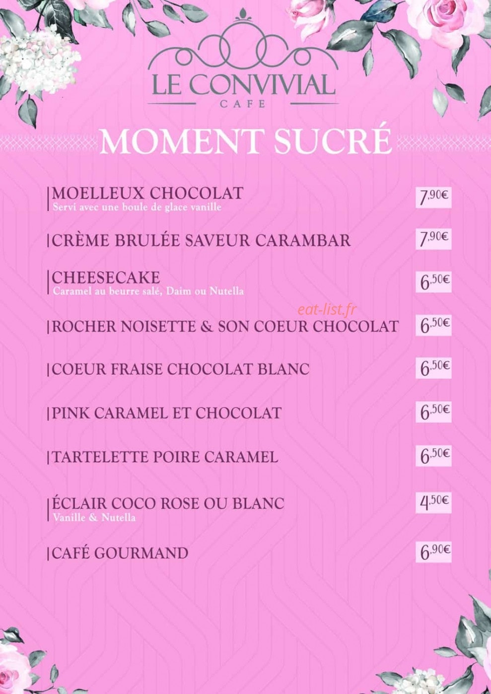 Le Convivial Café — carte page 6