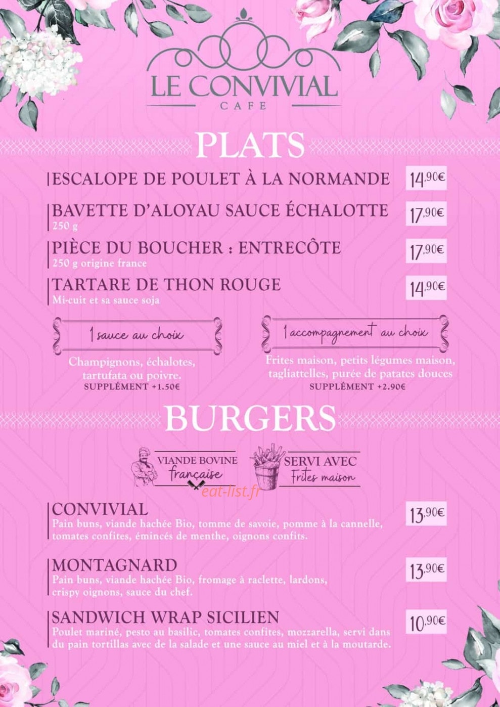 Le Convivial Café — carte page 4