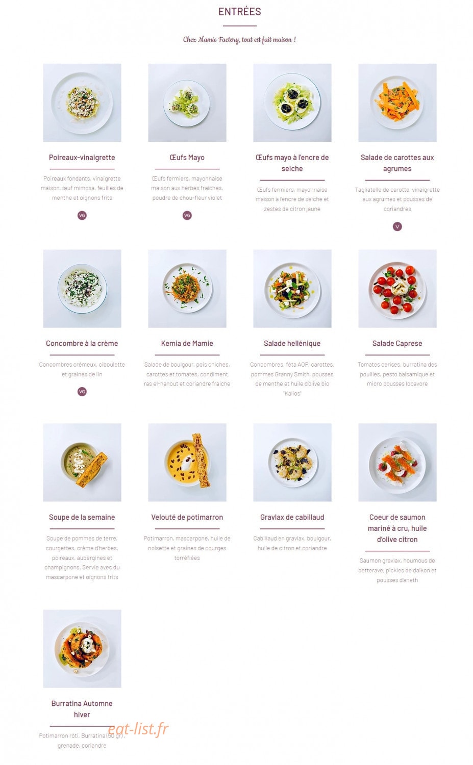 Mamie Factory — carte page 1
