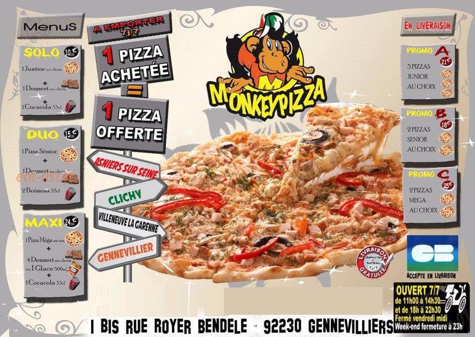 Monkeypizza — carte page 1