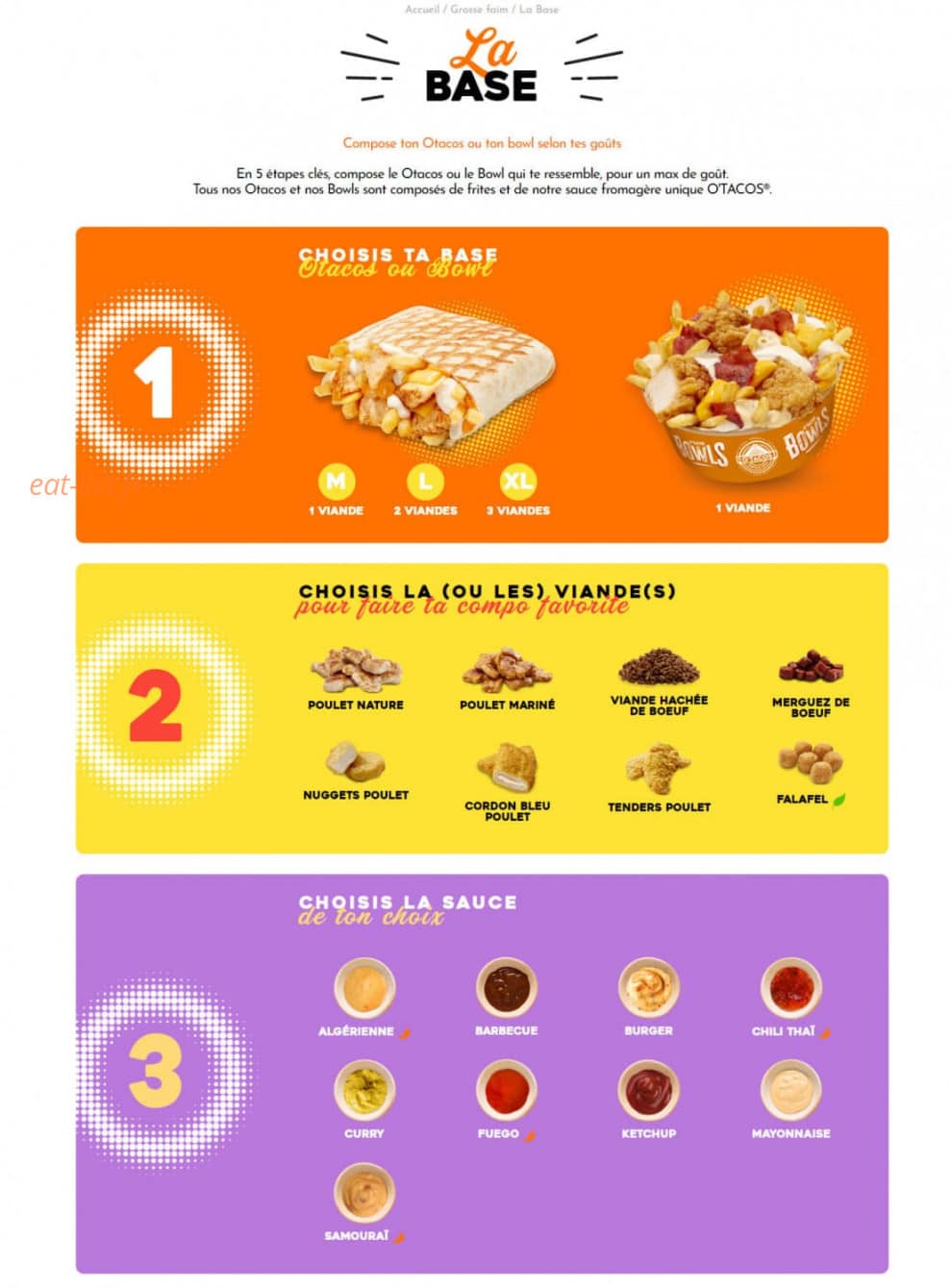 O'tacos — carte page 1