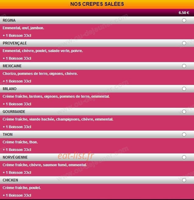 Pizza Athena — carte page 9