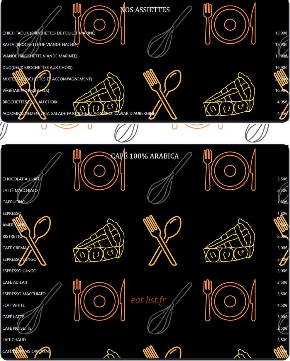 The Beyrouth Kitchen — carte page 2