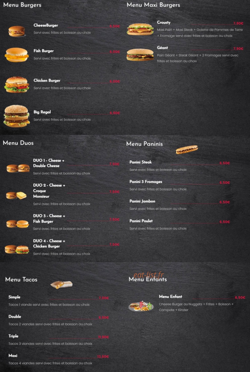 Au Régal — carte page 5