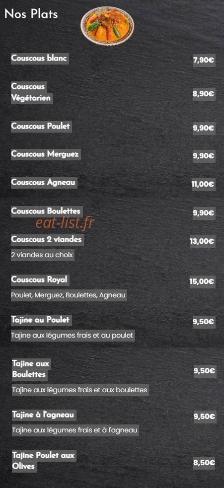 Au Régal — carte page 1