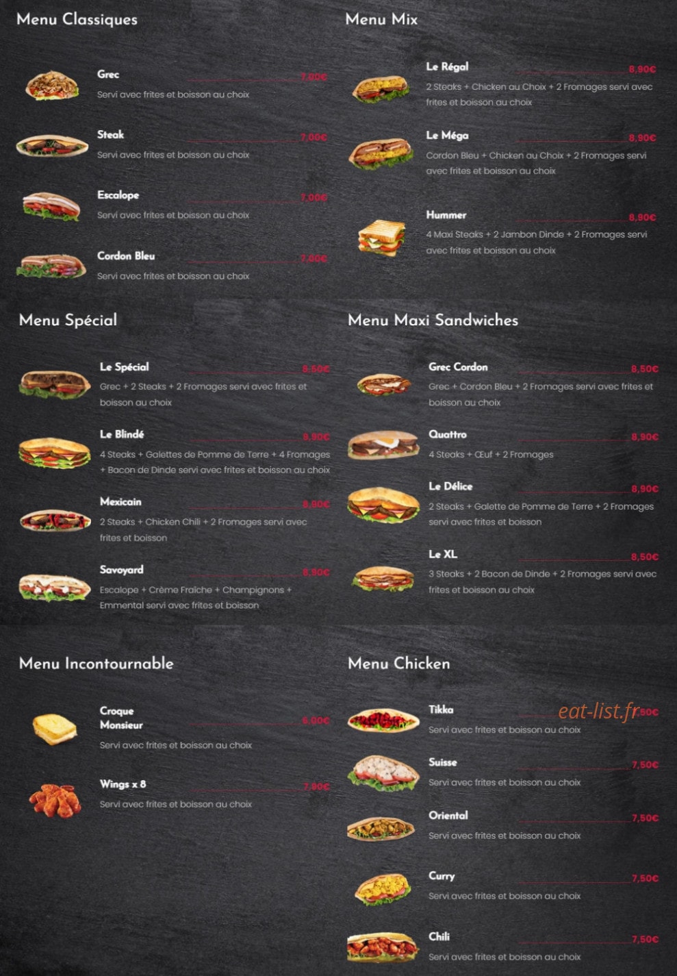 Au Régal — carte page 4