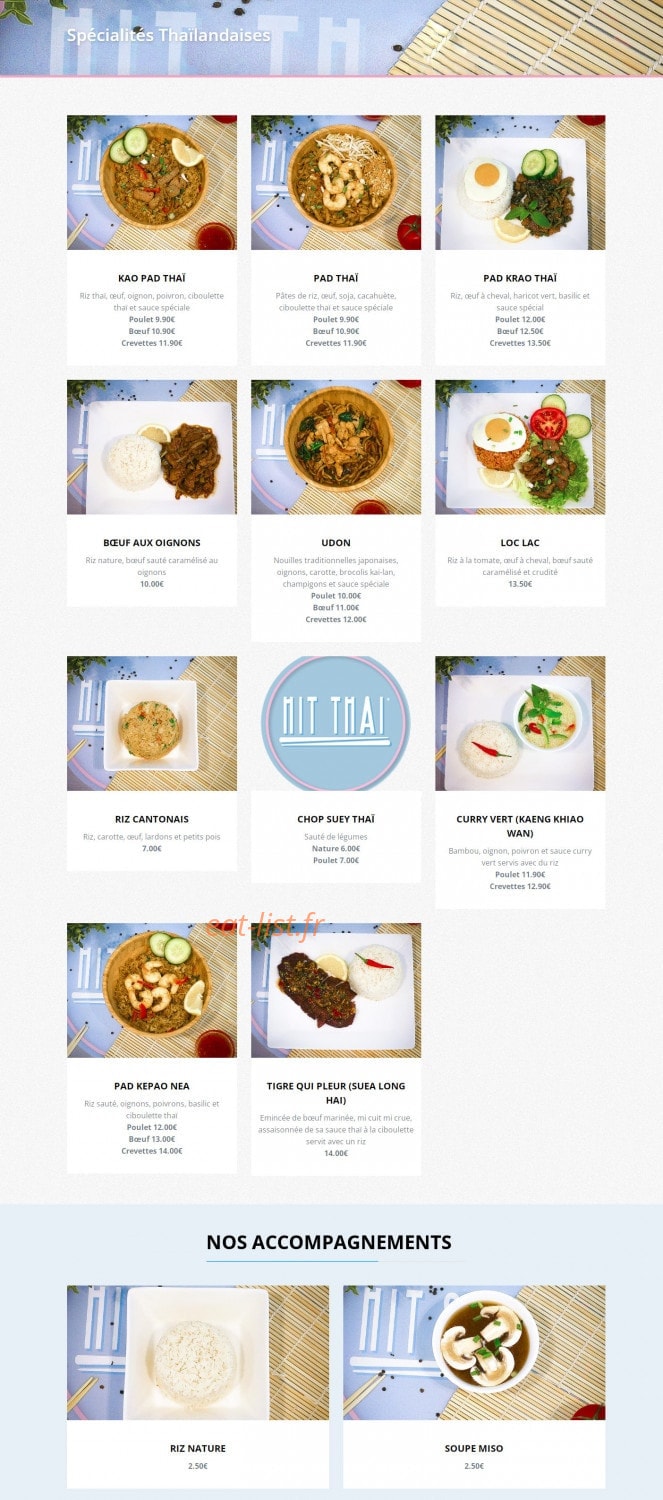 Hit Thaï — carte page 1