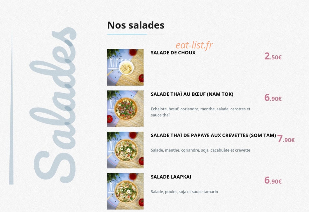 Hit Thaï — carte page 6