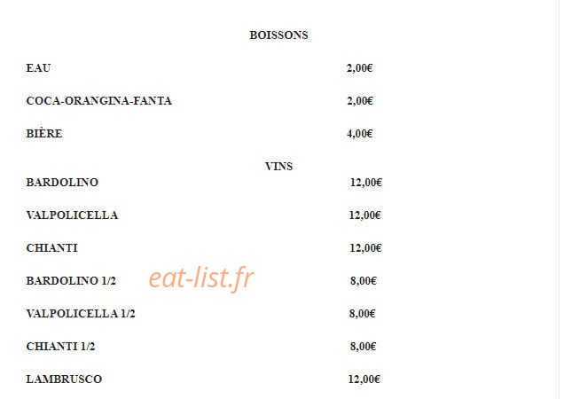 La Maison de la Pizza — carte page 2