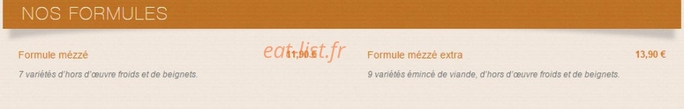 Le Libanais — carte page 12