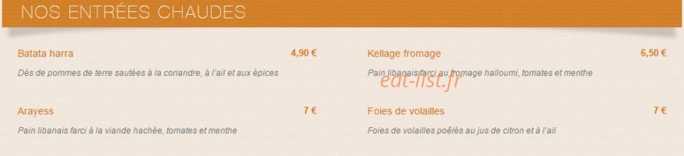 Le Libanais — carte page 3