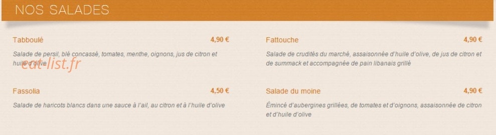 Le Libanais — carte page 1