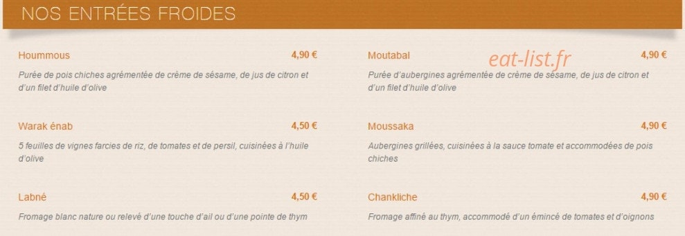 Le Libanais — carte page 2
