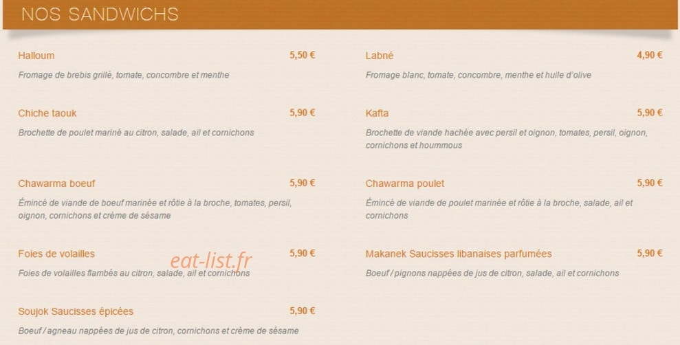 Le Libanais — carte page 4