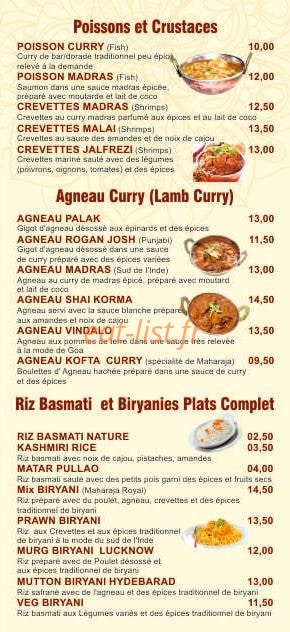 Maharaja — carte page 4