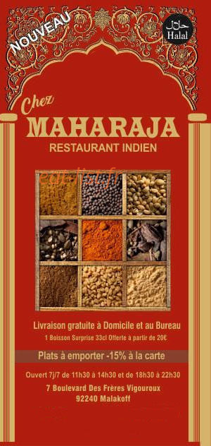 Maharaja — carte page 1