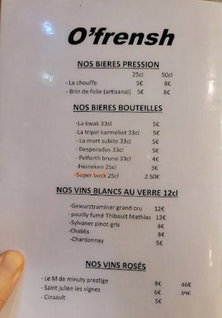 O frensh burger — carte page 2