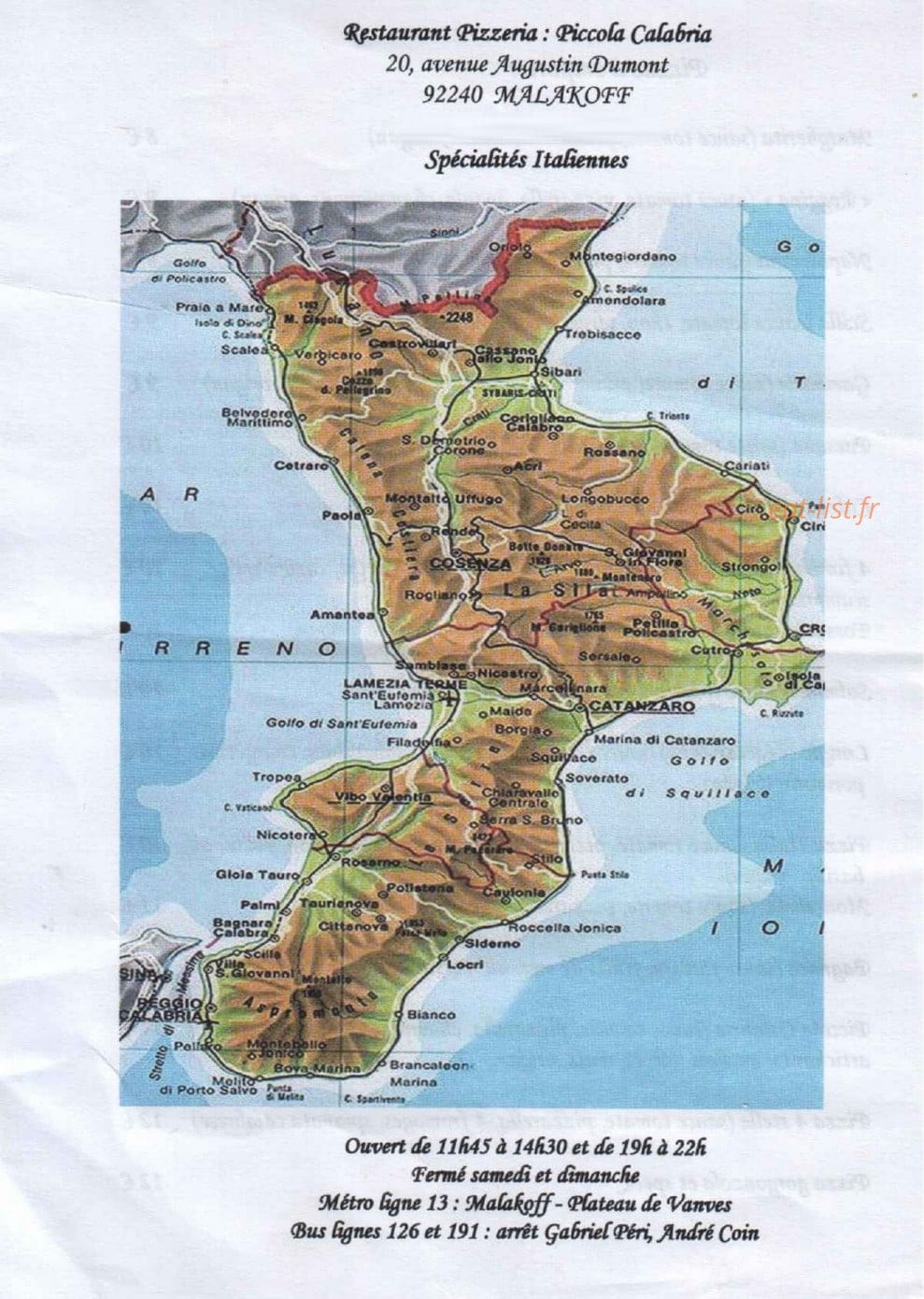 Piccola Calabria — carte page 1