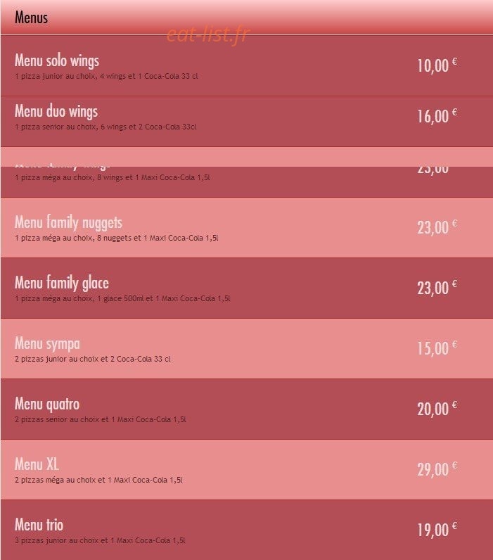 Royal Pizza — carte page 14
