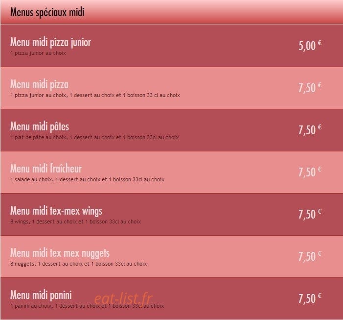 Royal Pizza — carte page 2