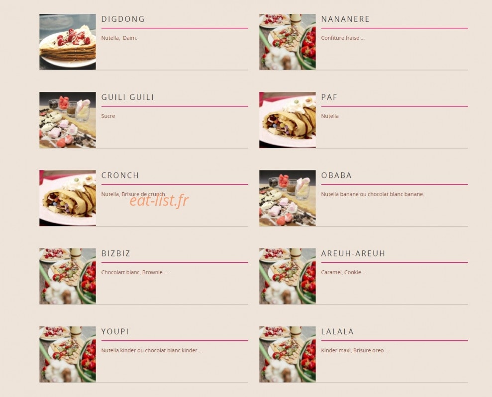 Sucre & Salé — carte page 1