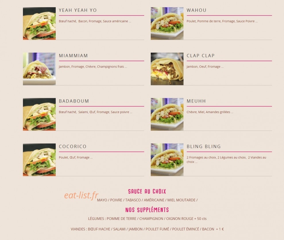Sucre & Salé — carte page 2