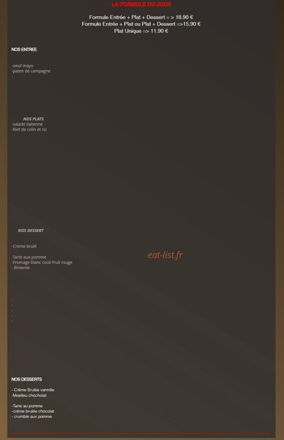 Tabac Du Clos — carte page 2