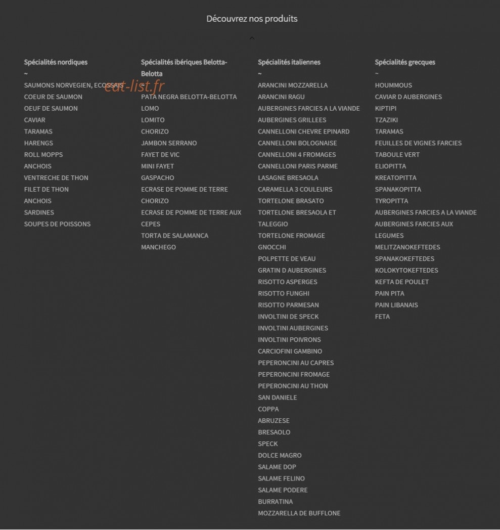 Comptoir Nourisson — carte page 2