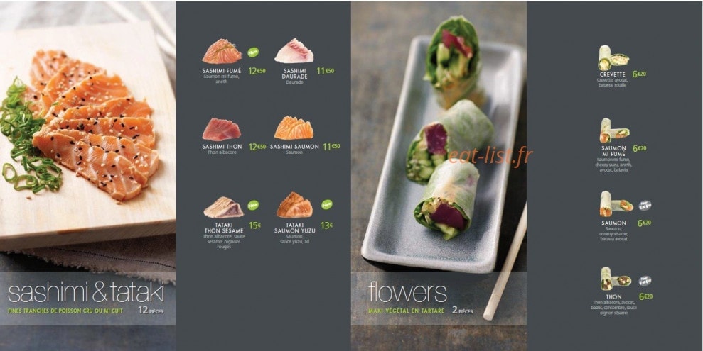 Carte et menu de Côté Sushi à La Garenne Colombes — Sashimi et maki