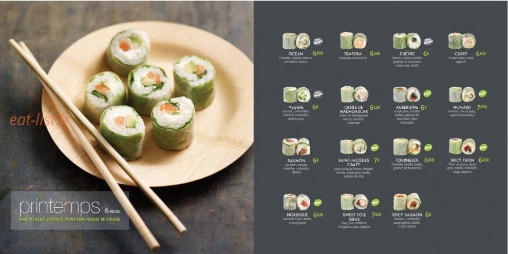 Carte et menu de Côté Sushi à La Garenne Colombes — Maki