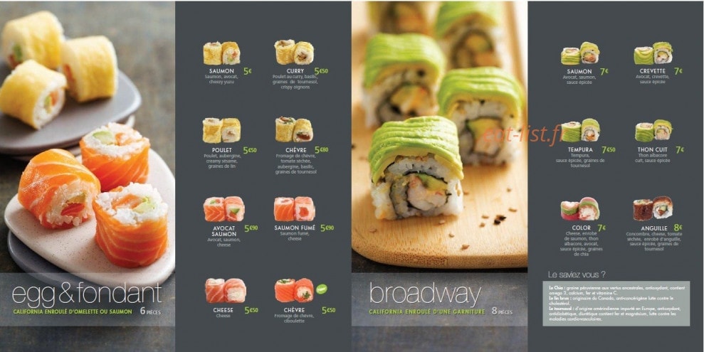 Carte et menu de Côté Sushi à La Garenne Colombes — California