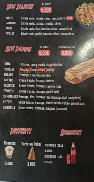 Dima Pizza — carte page 3