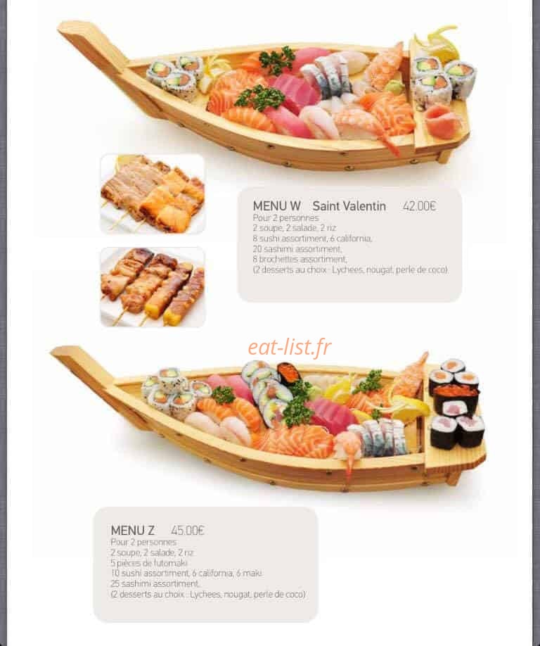 Carte et menu de Eurasia à La Garenne Colombes — Les menus