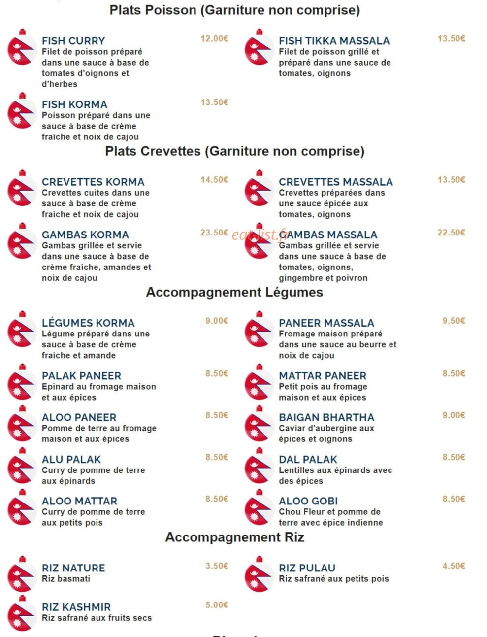 Everest Kitchen — carte page 2