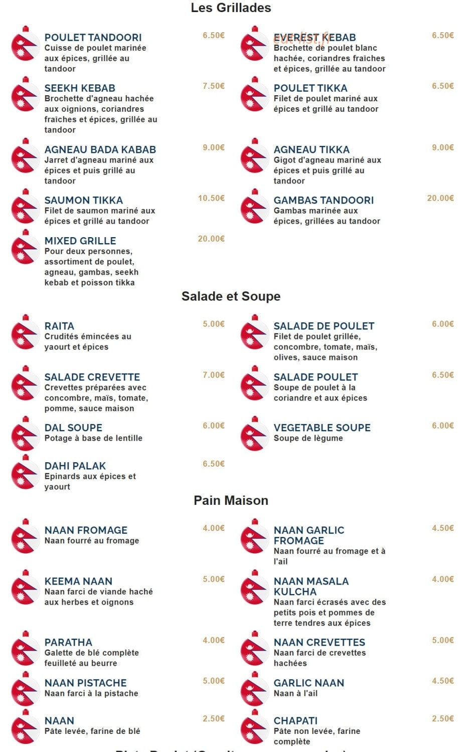 Everest Kitchen — carte page 3