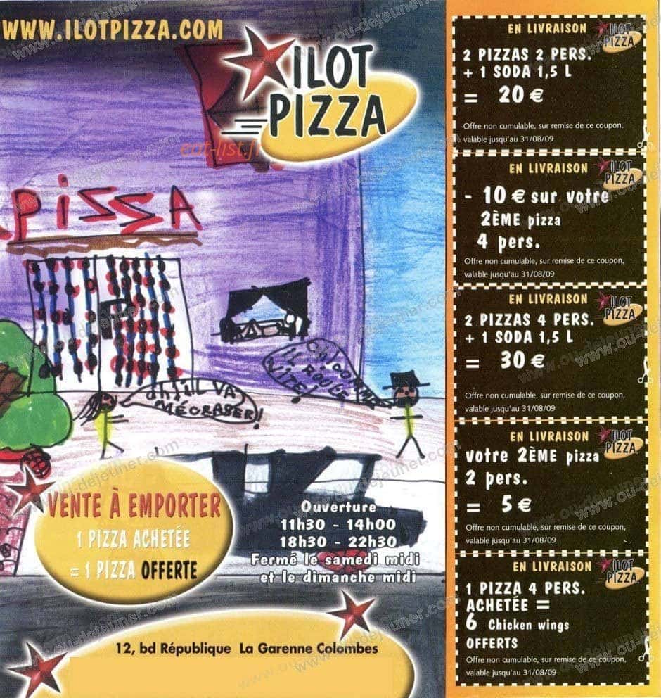Ilot pizza — carte page 1