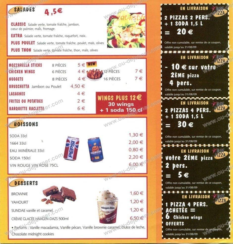 Ilot pizza — carte page 3