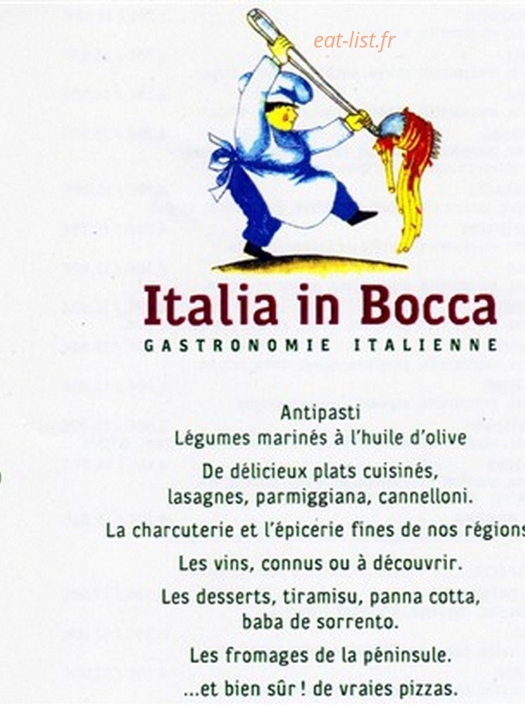 Carte et menu Italia in bocca La Garenne Colombes
