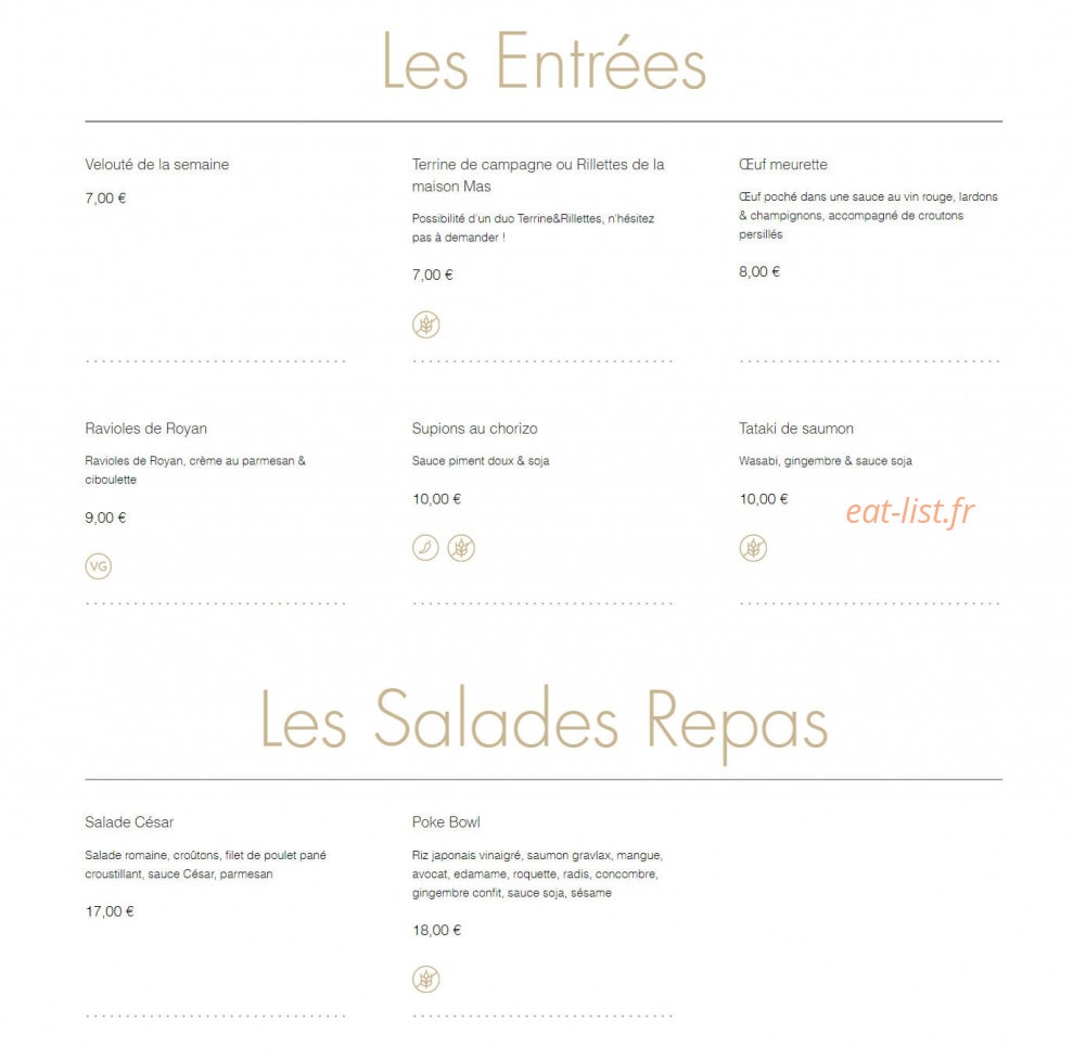 La cantinerie — carte page 1