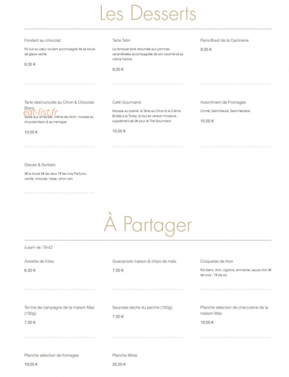 La cantinerie — carte page 3