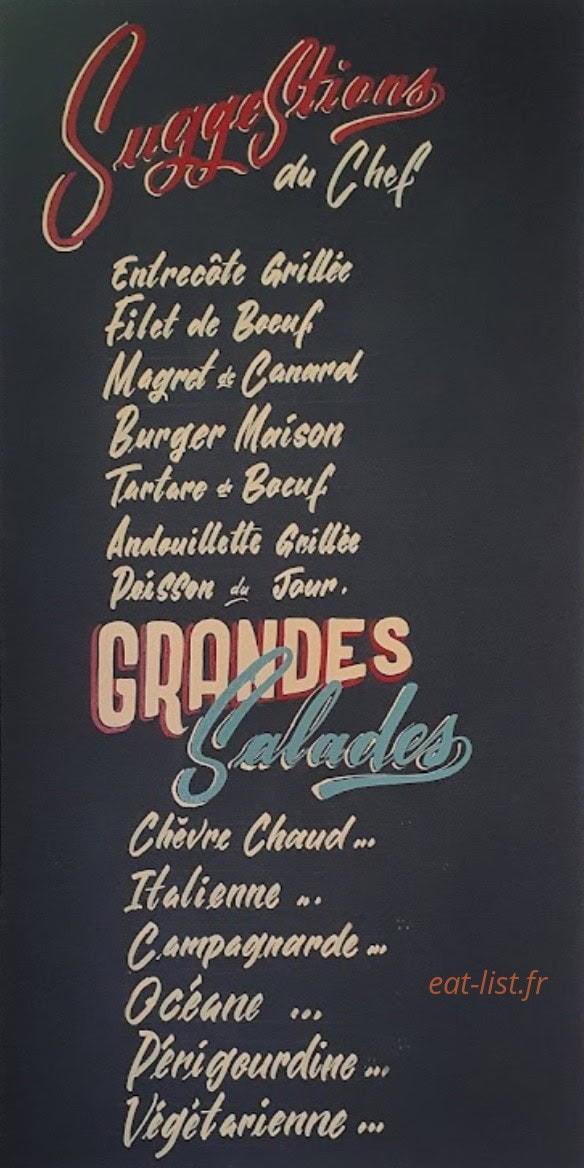 Carte et menu de La Fontaine à La Garenne Colombes — Exemple de menu