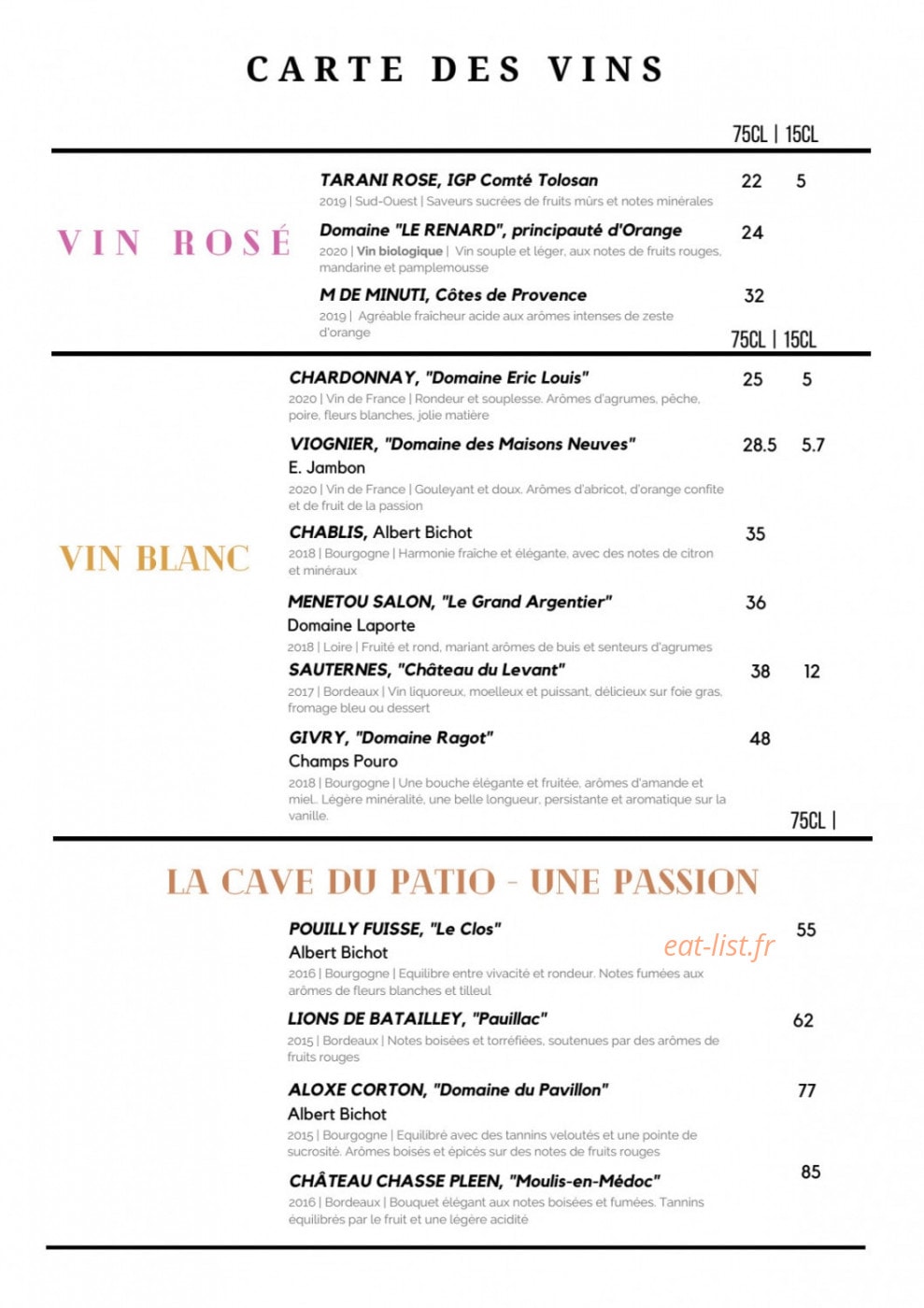 Le Patio — carte page 6