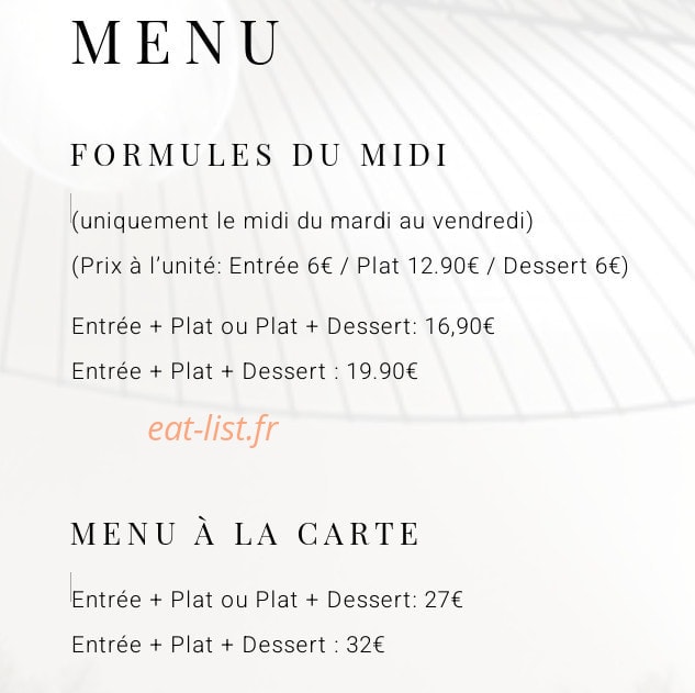 Le Patio — carte page 1