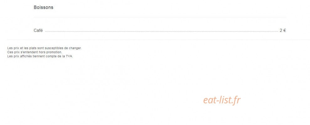 Carte et menu de Le Petit Braisé à La Garenne Colombes — Café