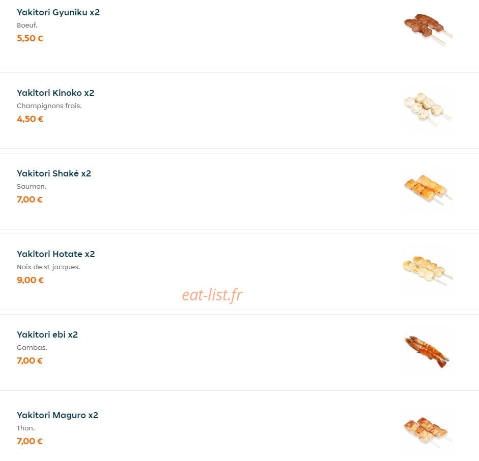 Carte et menu de Nagoya à La Garenne Colombes — Yakitori suite