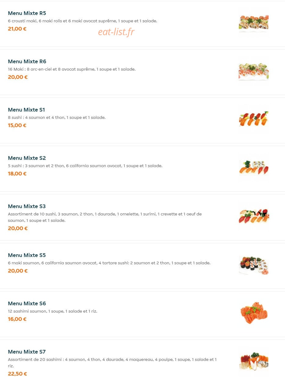 Carte et menu de Nagoya à La Garenne Colombes — Menus mixte page 3