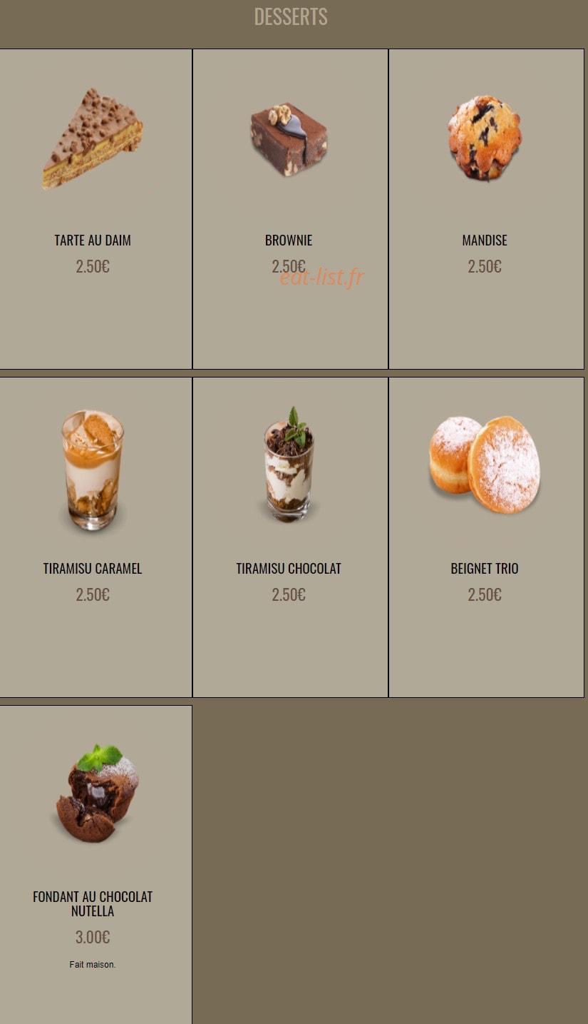Pizza Cambon — carte page 12