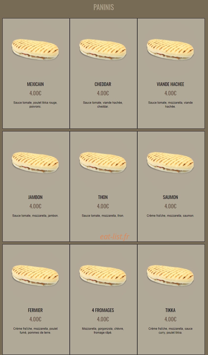 Pizza Cambon — carte page 8