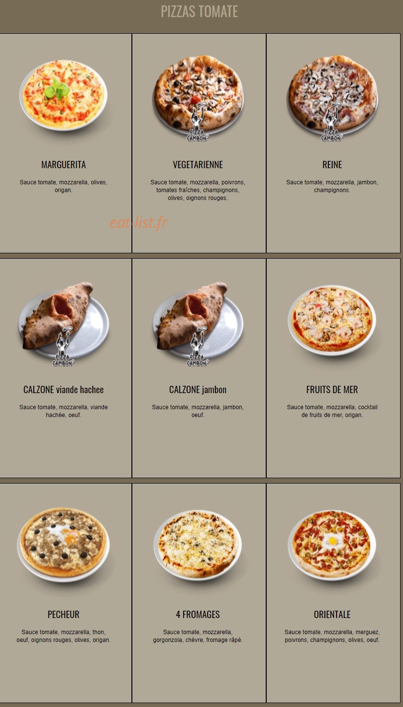 Pizza Cambon — carte page 3